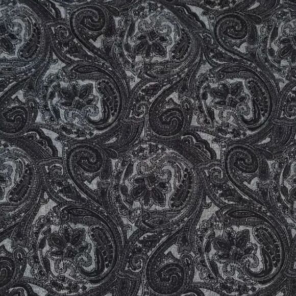 NEW Talbots Wool Floral Paisley Side Pleated Wrap Skirt in Black/Gray Size 6 - Picture 10 of 12